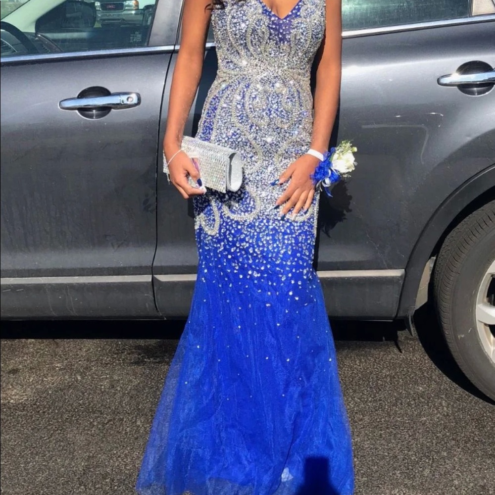 Royal blue mermaid dress